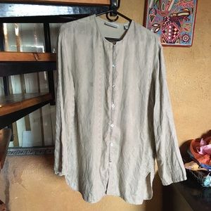 90s taupe patterned linen cardigan